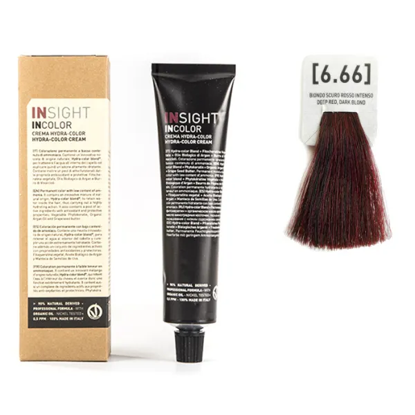 Перманентный краситель для волос 6.66 Красный интенсивный темный блондин INCOLOR, 100 мл