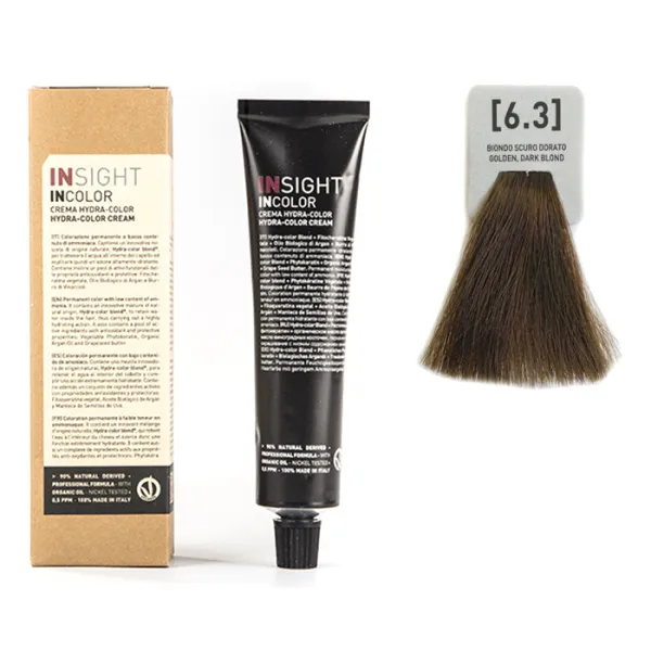 Перманентный краситель для волос 6.3 Золотистый темный блондин INCOLOR, 100 мл