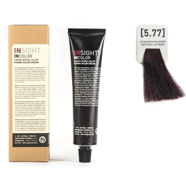 Перманентный краситель для волос 5.77 Фиолетовый интенсивный светло-коричневый INCOLOR, 100 мл