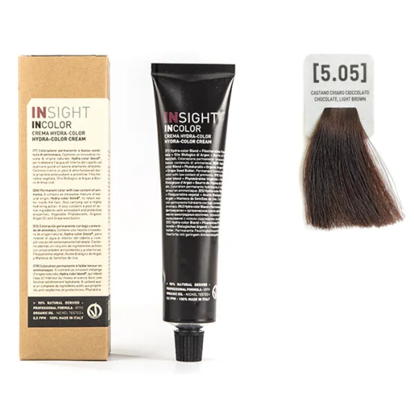 Перманентный краситель для волос 5.05 Шоколадный светло-коричневый INCOLOR, 100 мл